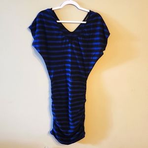 Express Knee Length Fitted Striped Dress